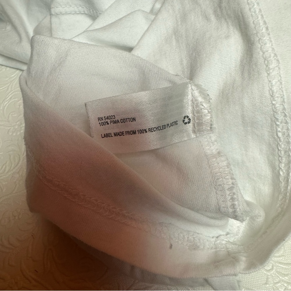 🤍 Gap "The Essential V-Neck" White Pima Cotton Tee XS - Picture 6 of 7